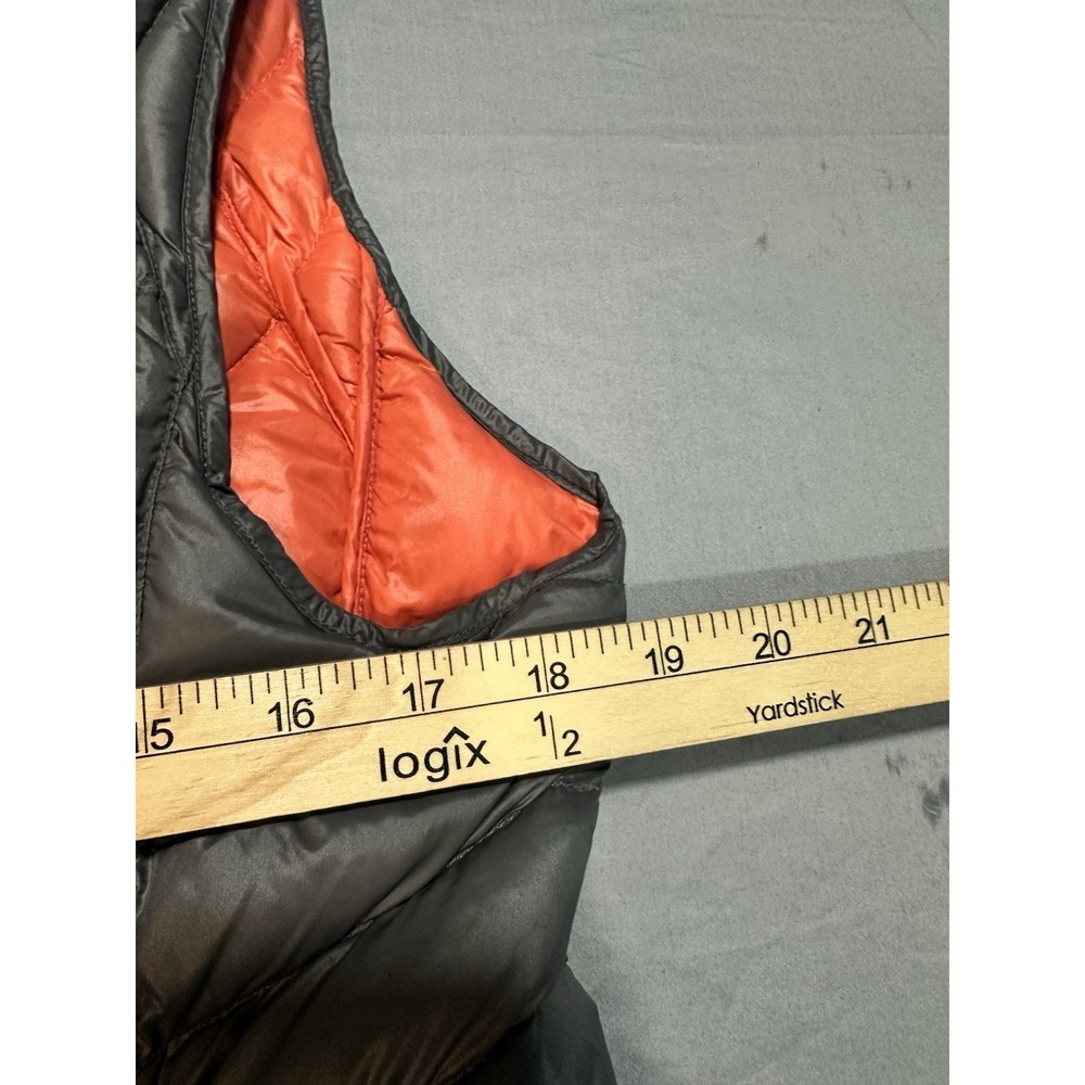 Bernardo Vest Grey Black/Orange Goose Down Puffer Zip Pockets , Size M - Picture 2 of 7